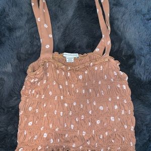 Floral brown American eagle cropped tank top